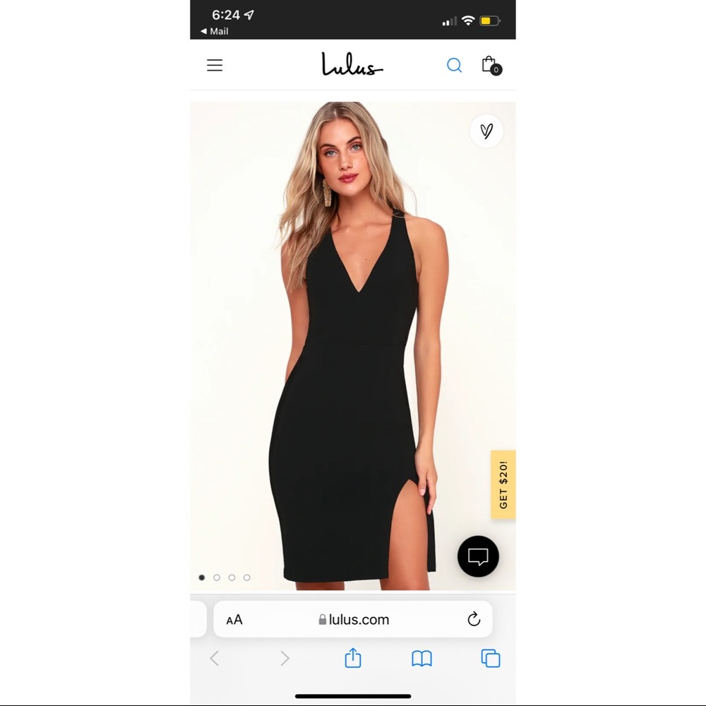 Lulu’s short black dress with slit